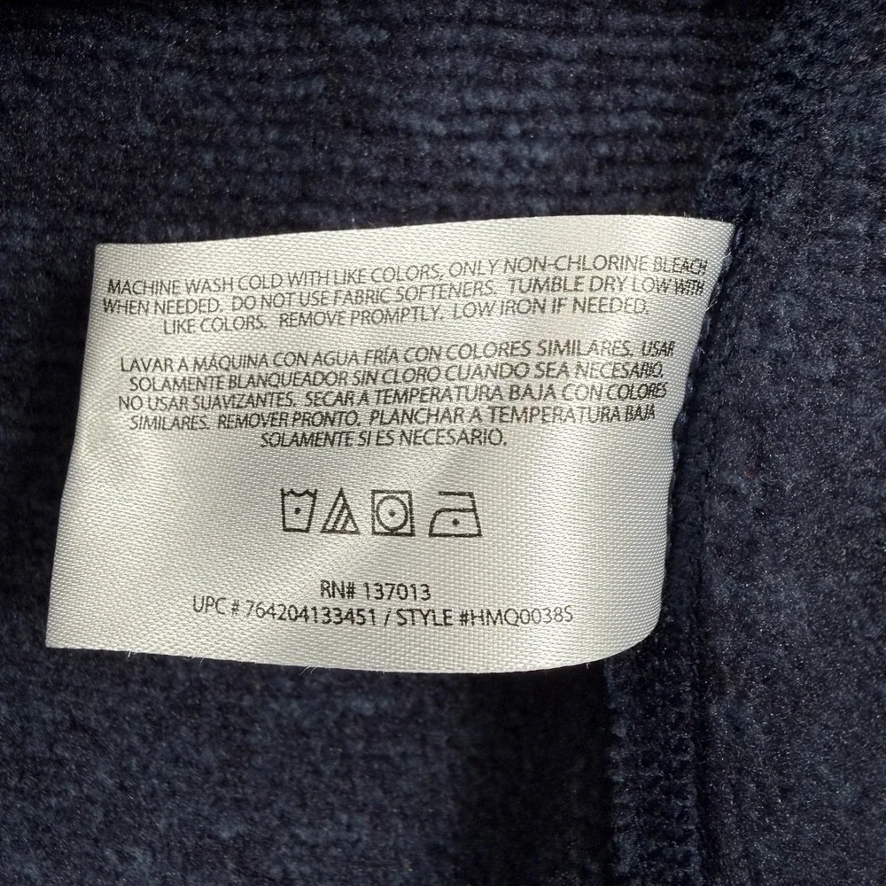 Woolrich Sweater Fleece Mens M Navy Blue 1/4 Zip Pullover Chest Pocket